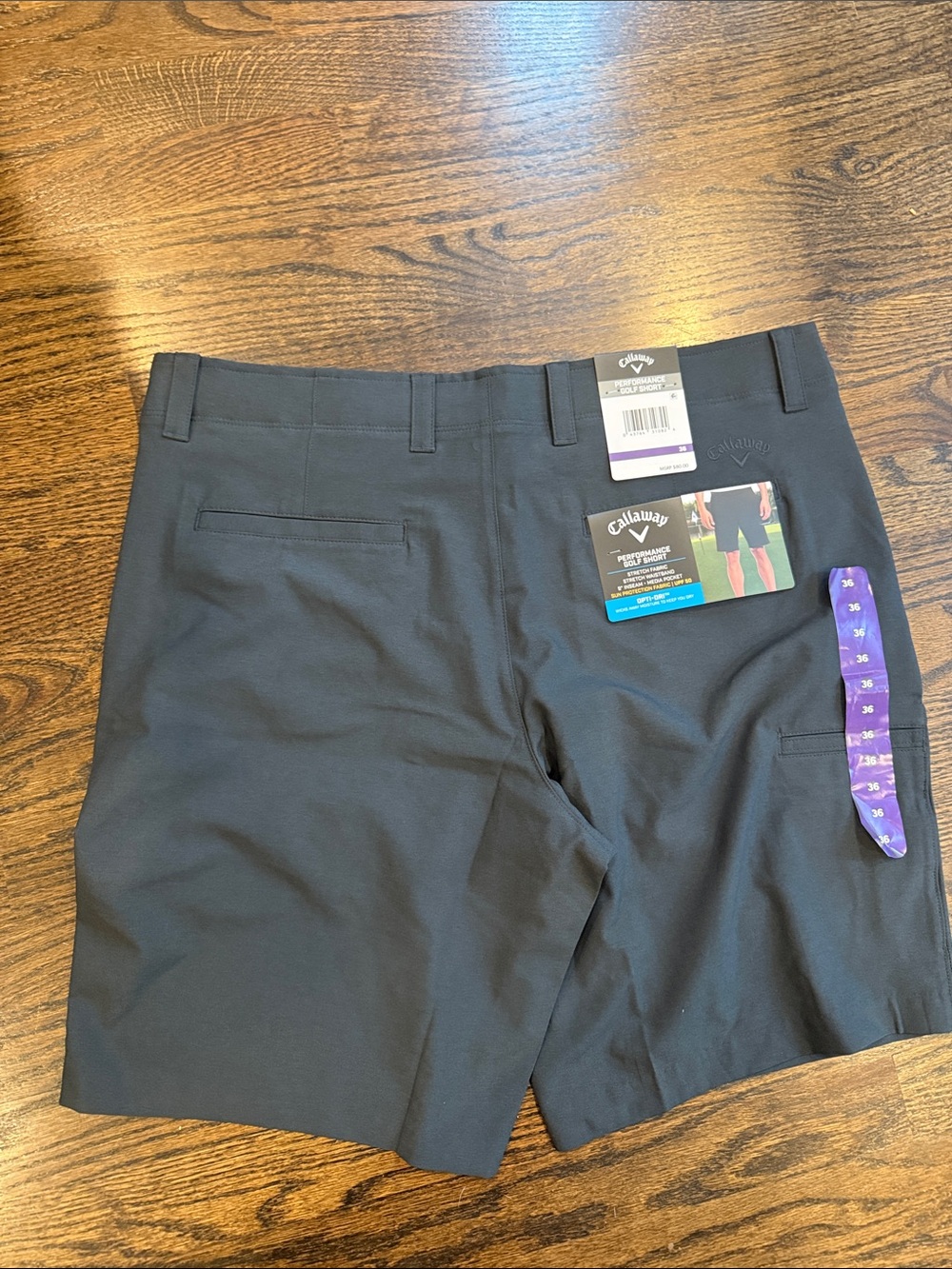 Callaway Men's Black Golf Flat-Front Shorts size 36